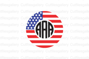 American Flag Monogram Frames Cut Files