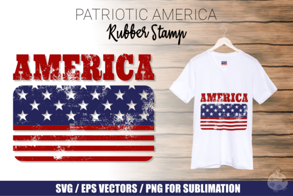 American Flag Rubber Stamp Cut File