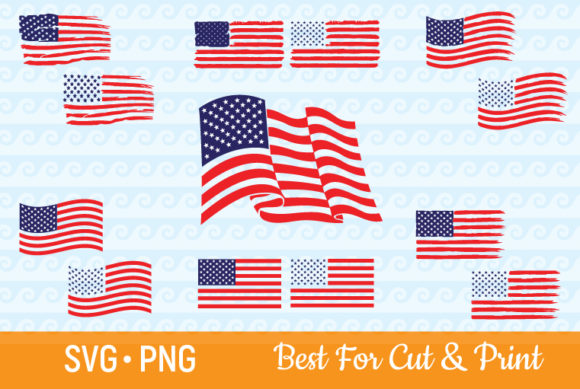 American Flag USA Distressed Grunge Graphics