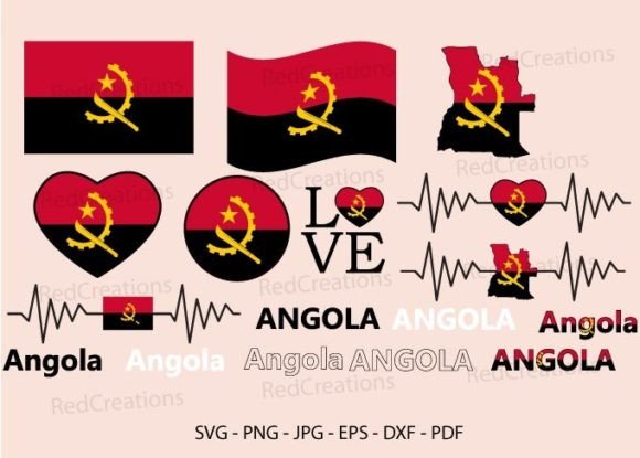 Angola Flag Svg Bundle: Graphics and Crafts
