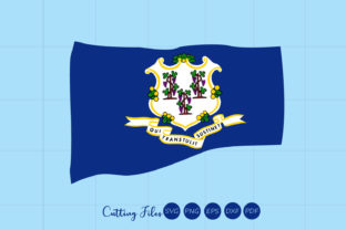 Connecticut State with Flag Background