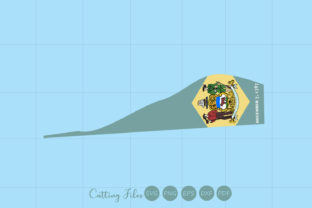 Delaware State with Flag Background Graphics