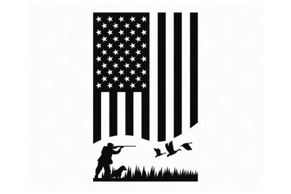Duck Hunting with an American Flag SVG