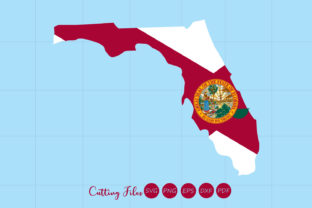 Florida State with Flag Background Graphics and Crafts