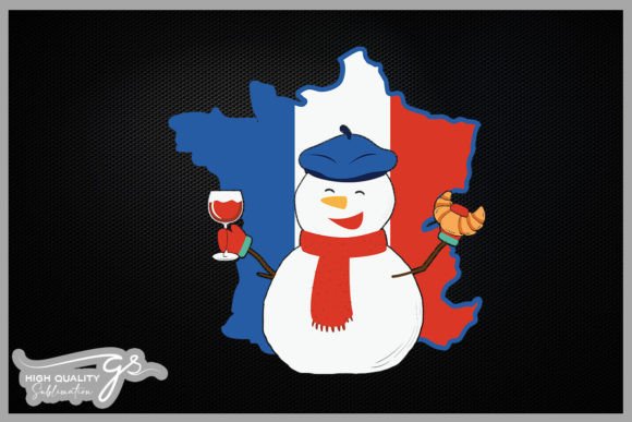 French Flag Snowman Christmas Graphics and Crafts