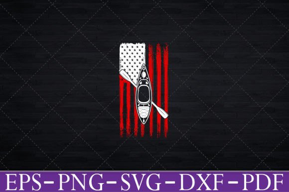 Funny Kayaking American Flag Kayak Svg Graphics