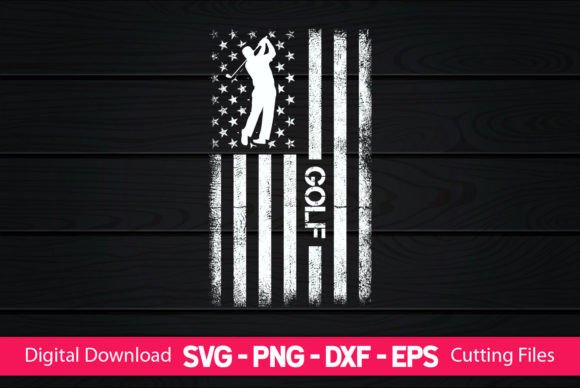 Golf American Flag Graphics for Crafts