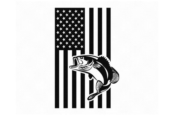 Graphics and Crafts: Bass Fishing with an American Flag SVG