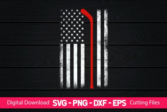 Hockey Sticks American Flag Graphics and Crafts