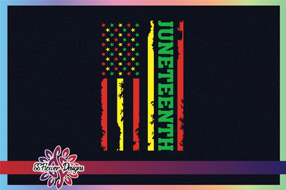 Juneteenth American Flag Graphic for Crafts