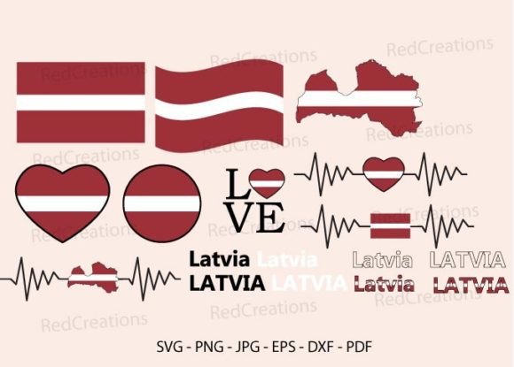 Latvia Flag Svg Bundle for Crafts and Graphics