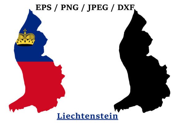 Liechtenstein National Flag Map Design Graphics