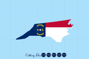 N. Carolina State with Flag Background Graphics
