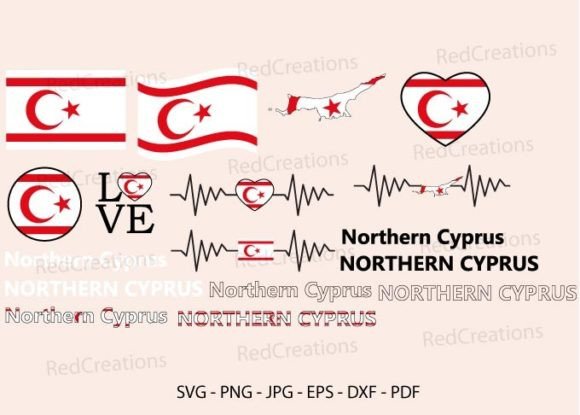 Northern Cyprus Flag Bundle Svg, Love Graphics