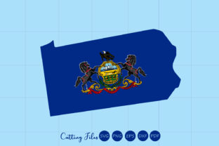 Pennsylvania State with Flag Background