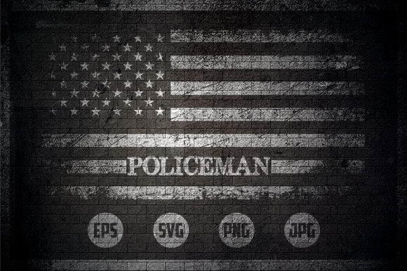 Policeman - USA Flag Graphics and Crafts