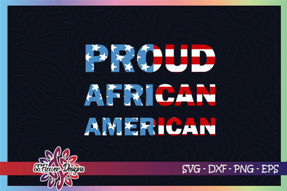 Proud African American USA Flag Graphic