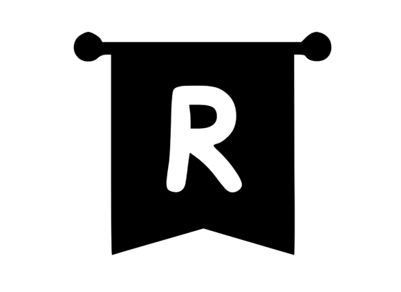 Royal Flag Banner with Playful Mono R: Graphics and Crafts