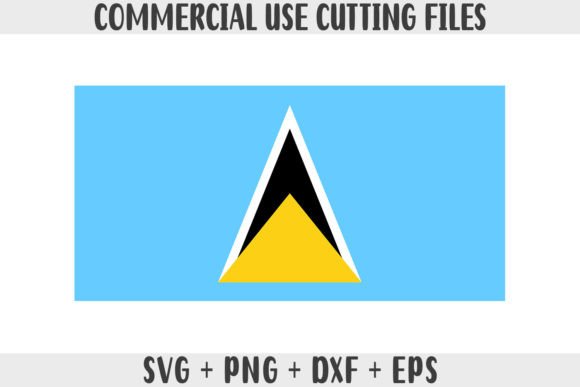 Saint Lucia Flag SVG Original Colors Graphics