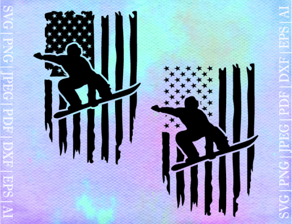 Snowboarder Flag SVG for Crafts and Graphics
