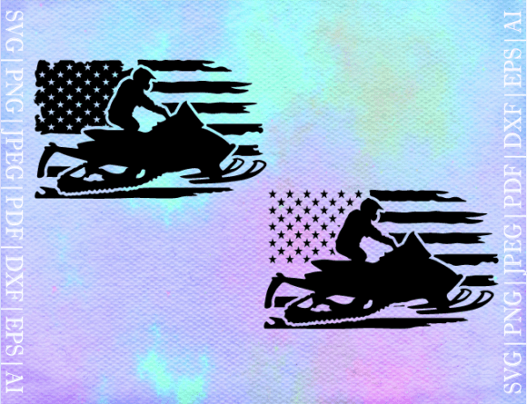 Snowmobile Flag SVG for Crafts and Graphics