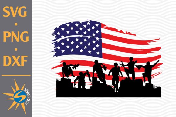 Solider USA Flag Graphics for Crafts