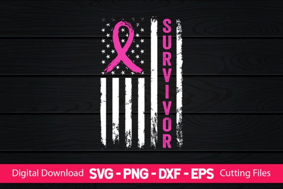 Survivor American Flag Cancer Awareness Graphics and Crafts