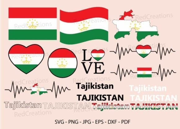 Tajikistan Flag Svg Bundle for Crafts and Graphics