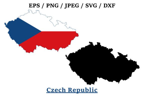 The Czech Republic National Flag Map Graphics