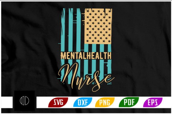 Usa Flag with Mental Health Nurse Svg: Graphics and Crafts
