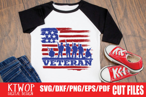 Veteran USA Flag and Soldiers Graphics