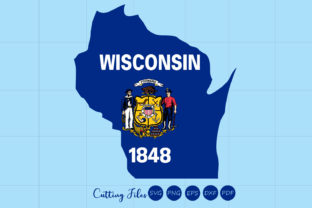 Wisconsin State with Flag Background